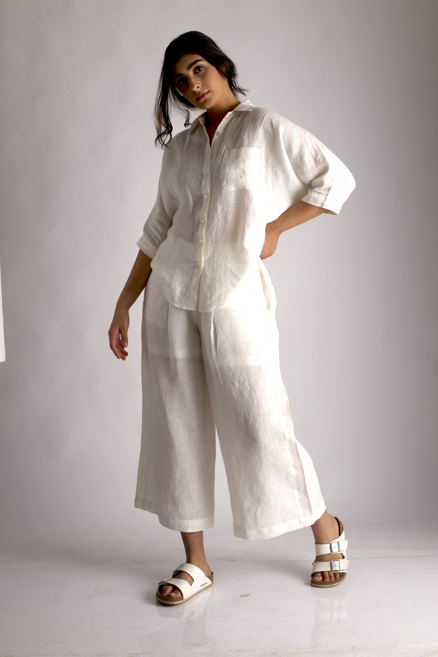 Tara Linen Pants - Off White – The Frankie Shop