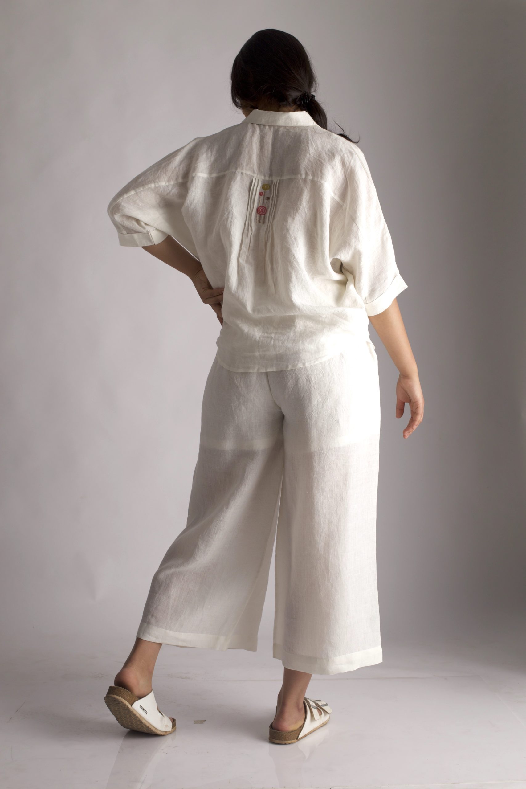 lemlem Women's Hand Woven Drawstring Pants in Abira White